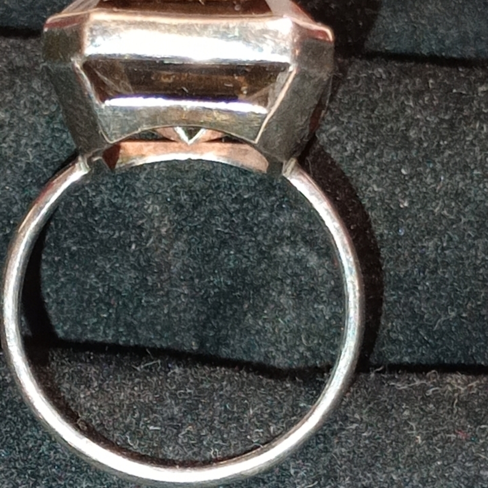Vintage Silver Large Gemstone Ring - image 6